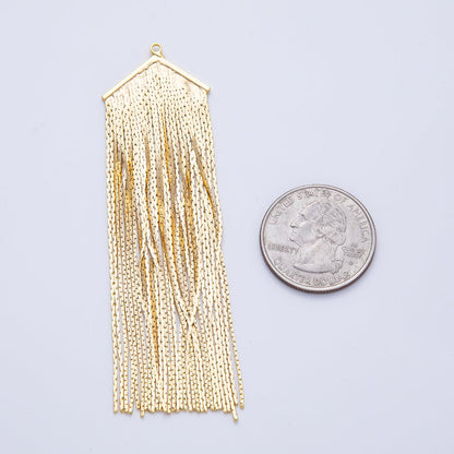 18K Gold Filled 85mm Geometric Snake Chain Tassel Finding Fringe Jewelry | Z1643