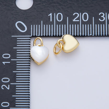 18K Gold Filled 8.8mm Shell Pearl Heart Mini Charm | AF1479