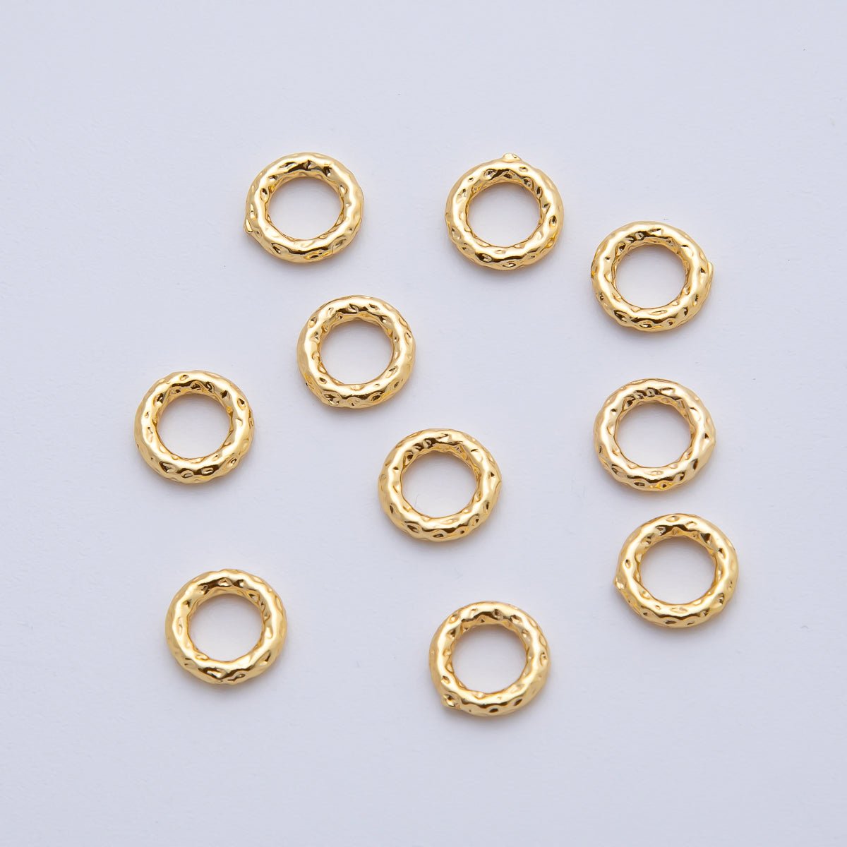 18K Gold Filled 8mm Hammered Style Round Beads | B328