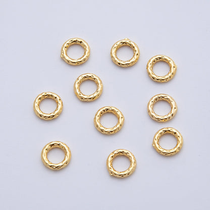 18K Gold Filled 8mm Hammered Style Round Beads | B328