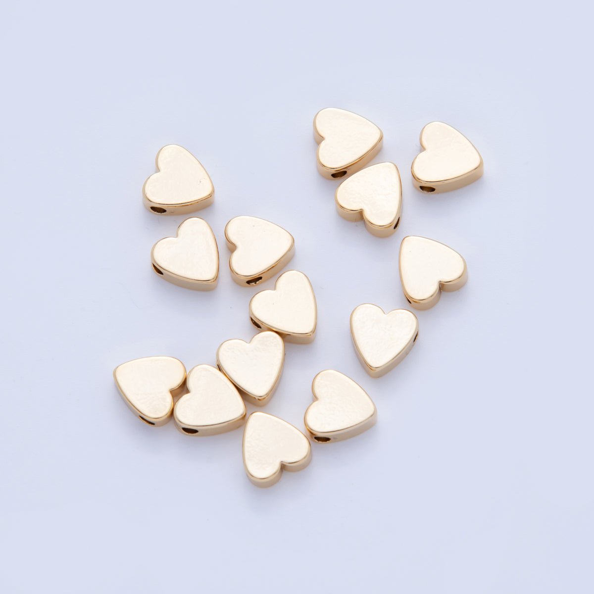 18K Gold Filled 8mm Minimalist Heart Spacer Bead Set by 10 Pieces | B115