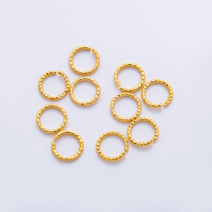 18K Gold Filled 8mm Open Twisted Croissant Round Jump Ring Finding Set | Z1600
