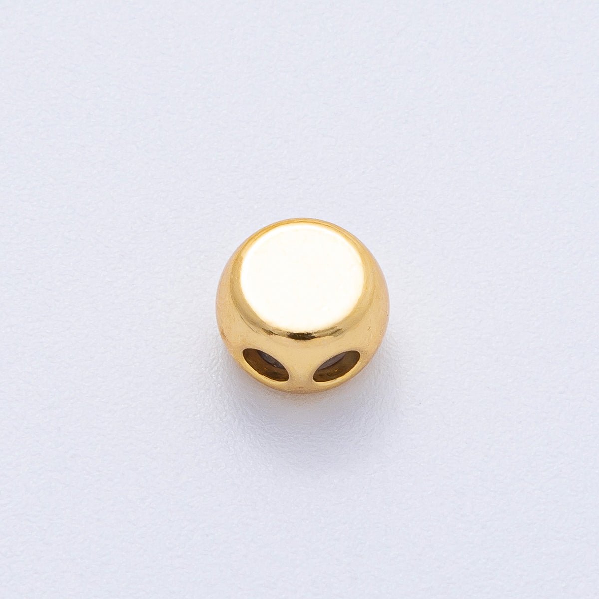 18K Gold Filled 8mm Round Double Hole Adjustable Rubber Stoper Bead | Findings-00064