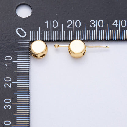 18K Gold Filled 8mm Round Double Hole Adjustable Rubber Stoper Bead | Findings-00064