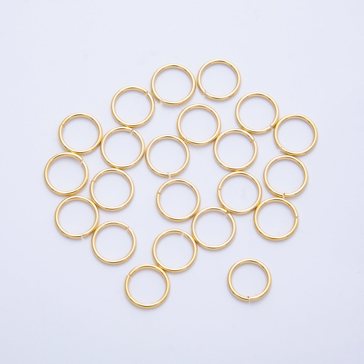 18K Gold Filled 8mm x 0.8mm Jump Ring Findings Set by 10 Pieces | Findings-00060