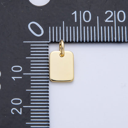 18K Gold Filled 9mm Mini Minimalist Rectangular Charm | AK152