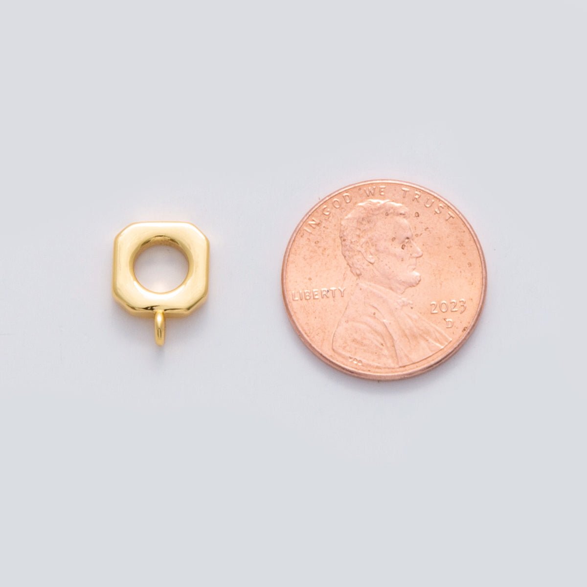 18K Gold Filled 9mm Minimalist Open Edged Square Charm Finding | Z1162
