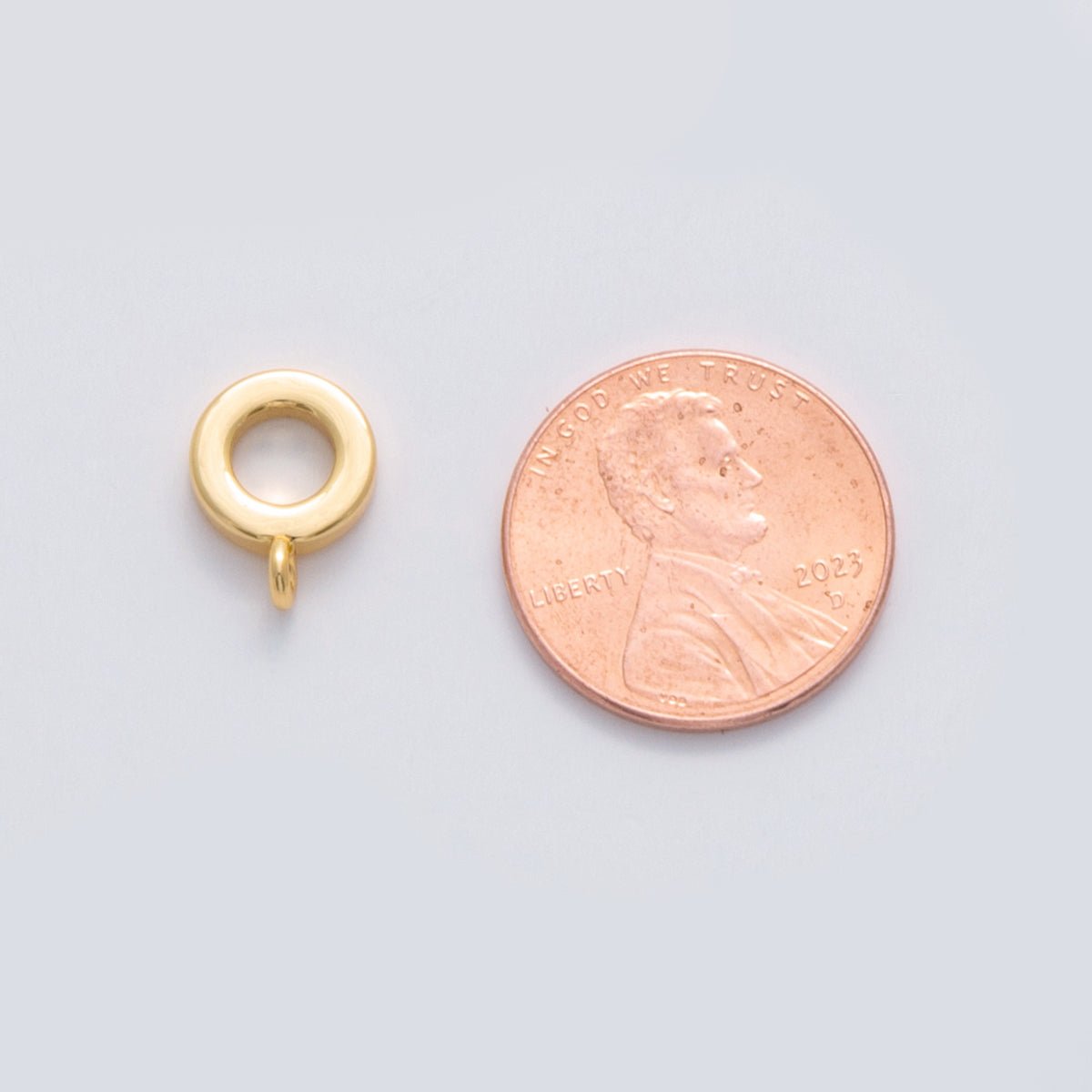 18K Gold Filled 9mm Minimalist Open Round Charm Finding | Z1163