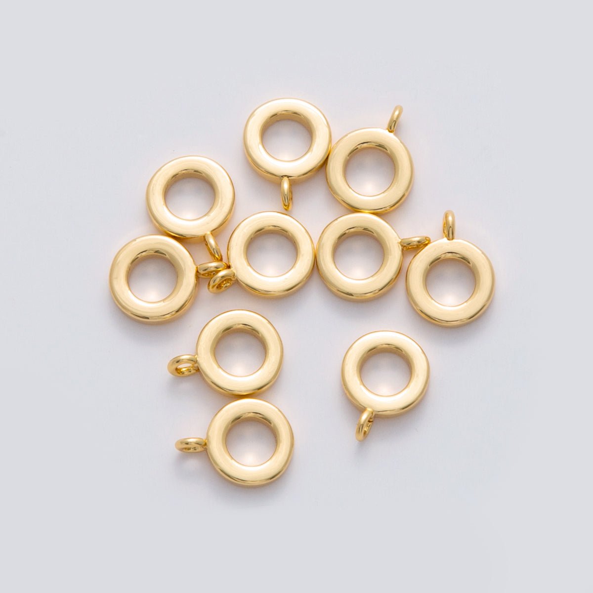 18K Gold Filled 9mm Minimalist Open Round Charm Finding | Z1163