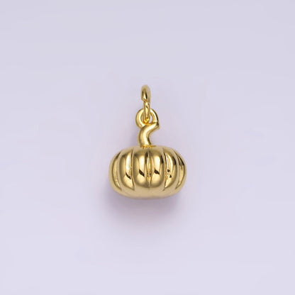 18K Gold Filled 9mm Pumpkin Fruit Puffed Add-On Charm | N-1760 W-481