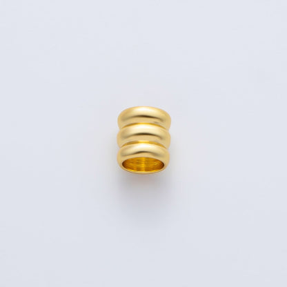18K Gold Filled Alloy 6mm Triple Band Tube Spacer Bead in Gold &amp; Silver 10pcs  | B270