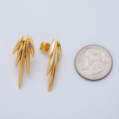 18K Gold Filled Angel Wings Stud Earrings | AI-408