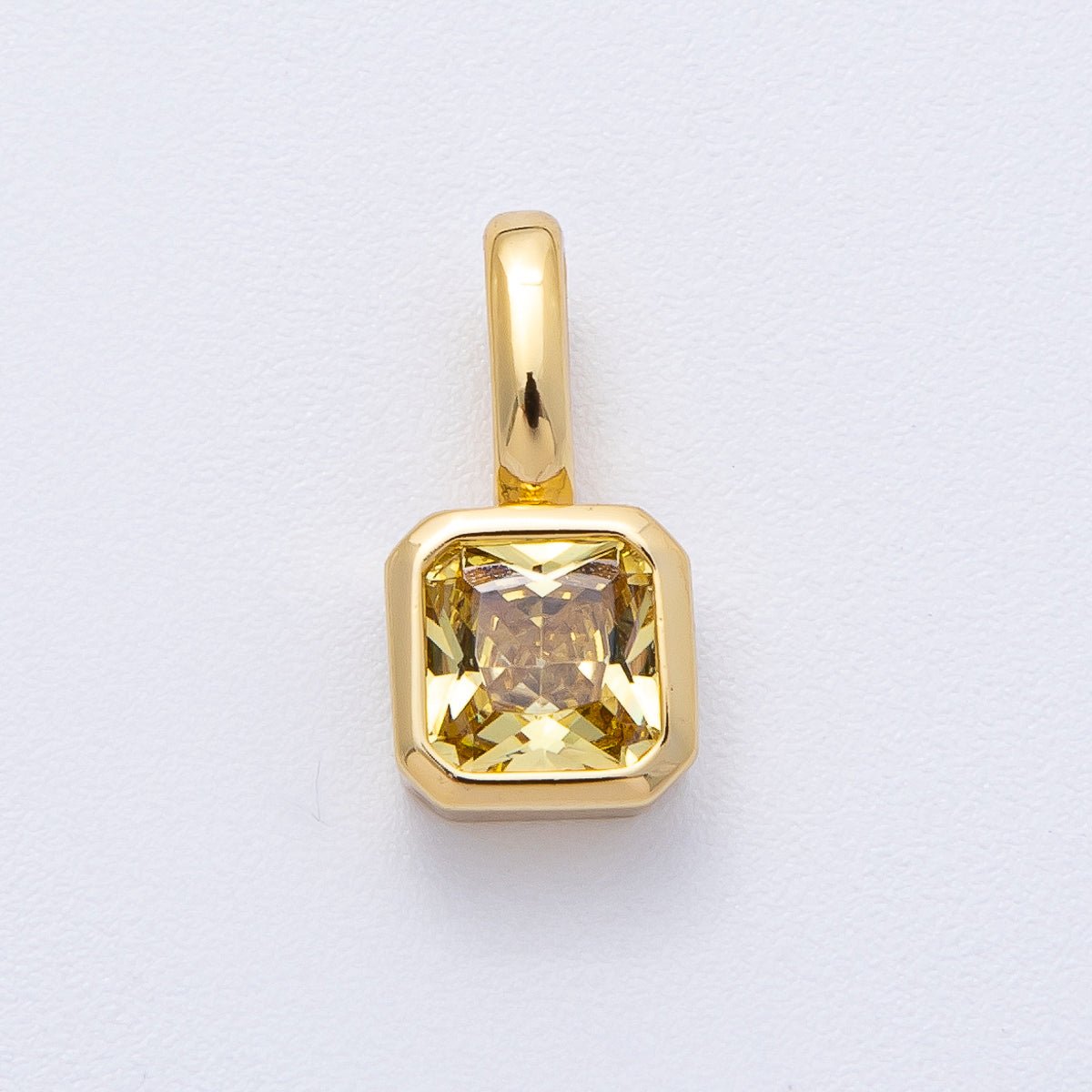 18K Gold Filled Birthstone Baguette CZ Pendant | AF1237 - AF1242