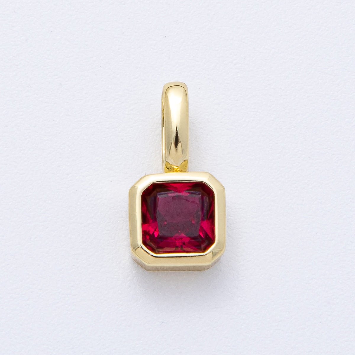 18K Gold Filled Birthstone Baguette CZ Pendant | AF1237 - AF1242