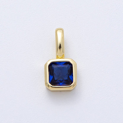 18K Gold Filled Birthstone Baguette CZ Pendant | AF1237 - AF1242