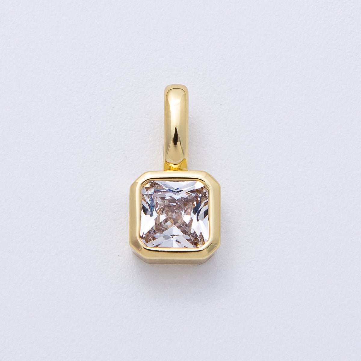 18K Gold Filled Birthstone Baguette CZ Pendant | AF1237 - AF1242
