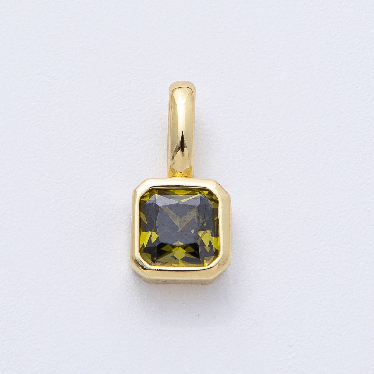 18K Gold Filled Birthstone Baguette CZ Pendant | AF1237 - AF1242