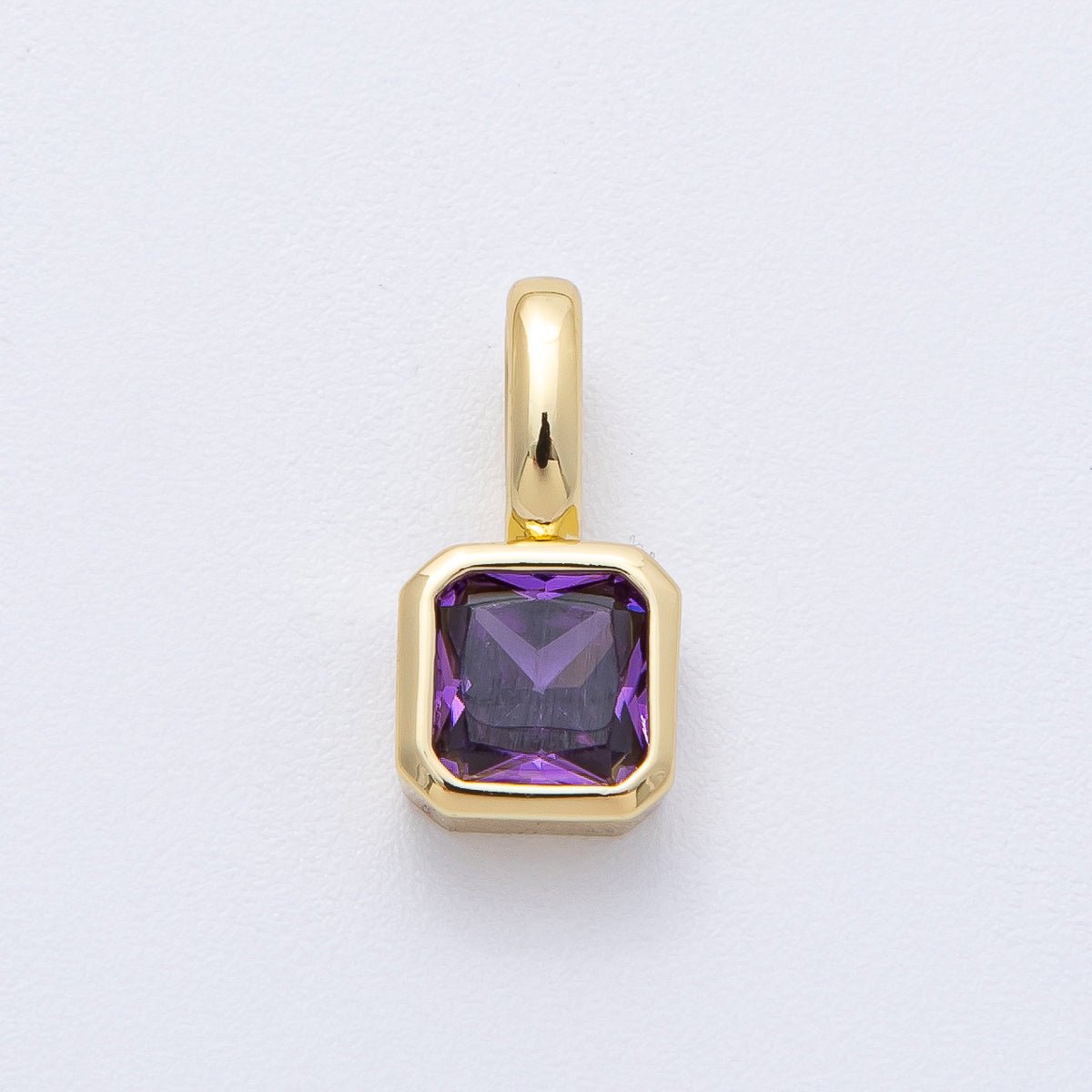18K Gold Filled Birthstone Baguette CZ Pendant | AF1237 - AF1242