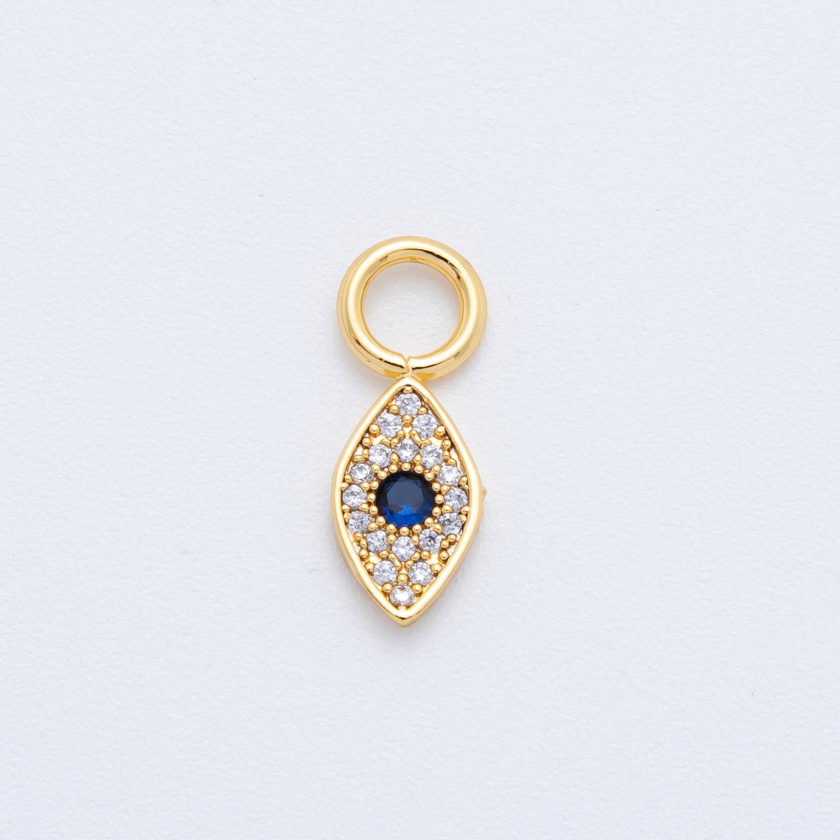 18K Gold Filled Blue Evil Eye Micro Paved Add-On Drop Earring Charm | AF759