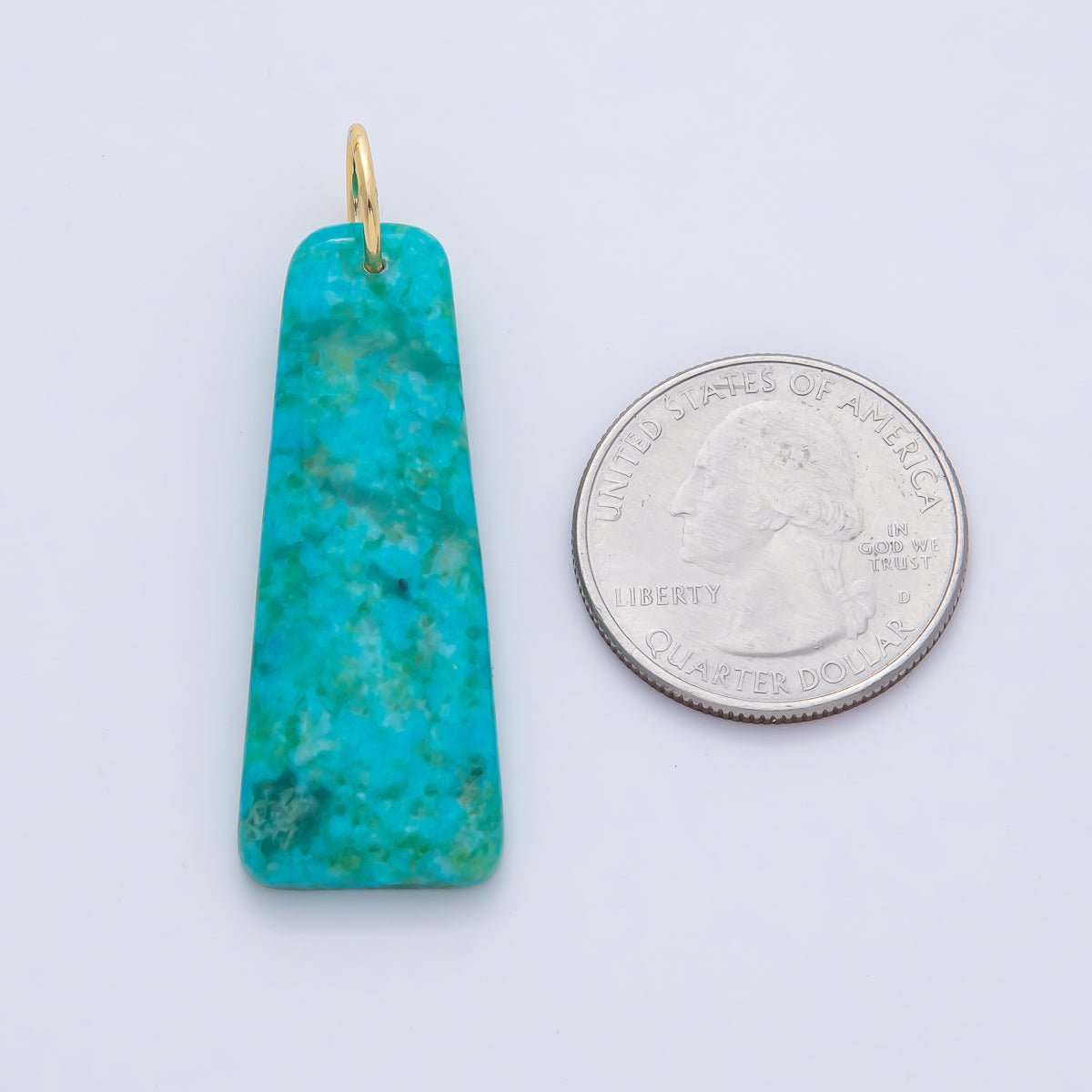 18K Gold Filled Multicolor Turquoise Boho Gemstone Bar Pendant | AF1495