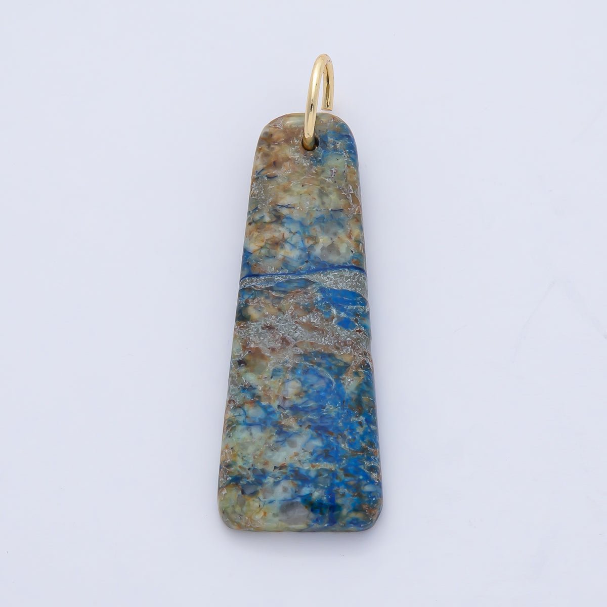 18K Gold Filled Multicolor Turquoise Boho Gemstone Bar Pendant | AF1495