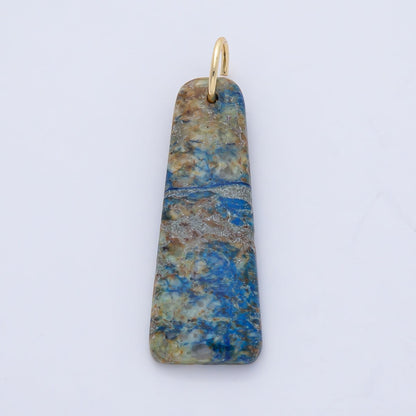 18K Gold Filled Multicolor Turquoise Boho Gemstone Bar Pendant | AF1495