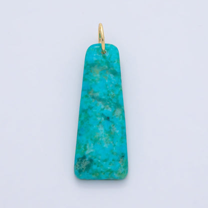 18K Gold Filled Multicolor Turquoise Boho Gemstone Bar Pendant | AF1495