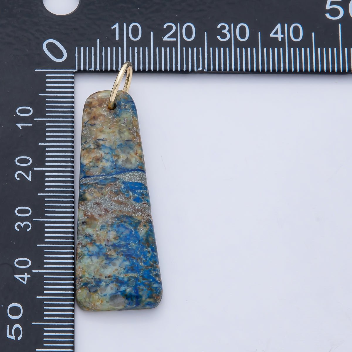 18K Gold Filled Multicolor Turquoise Boho Gemstone Bar Pendant | AF1495