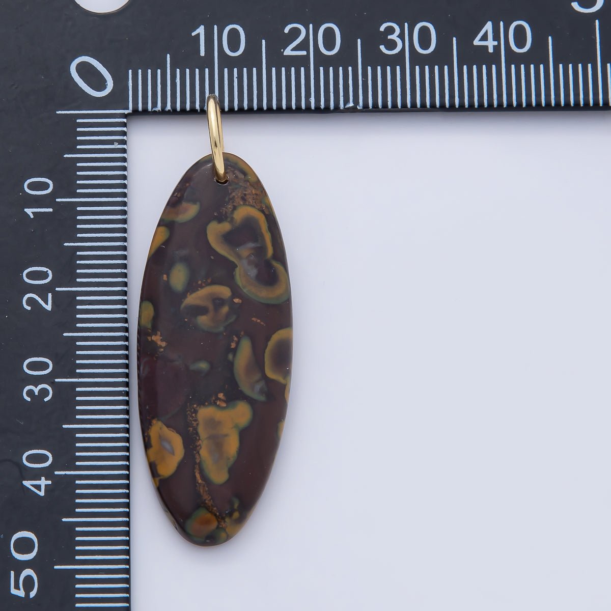 18K Gold Filled Boho Natural Oval Gemstone Pendant – Green, Brown &amp; Multicolor Stone Charms  AF1593