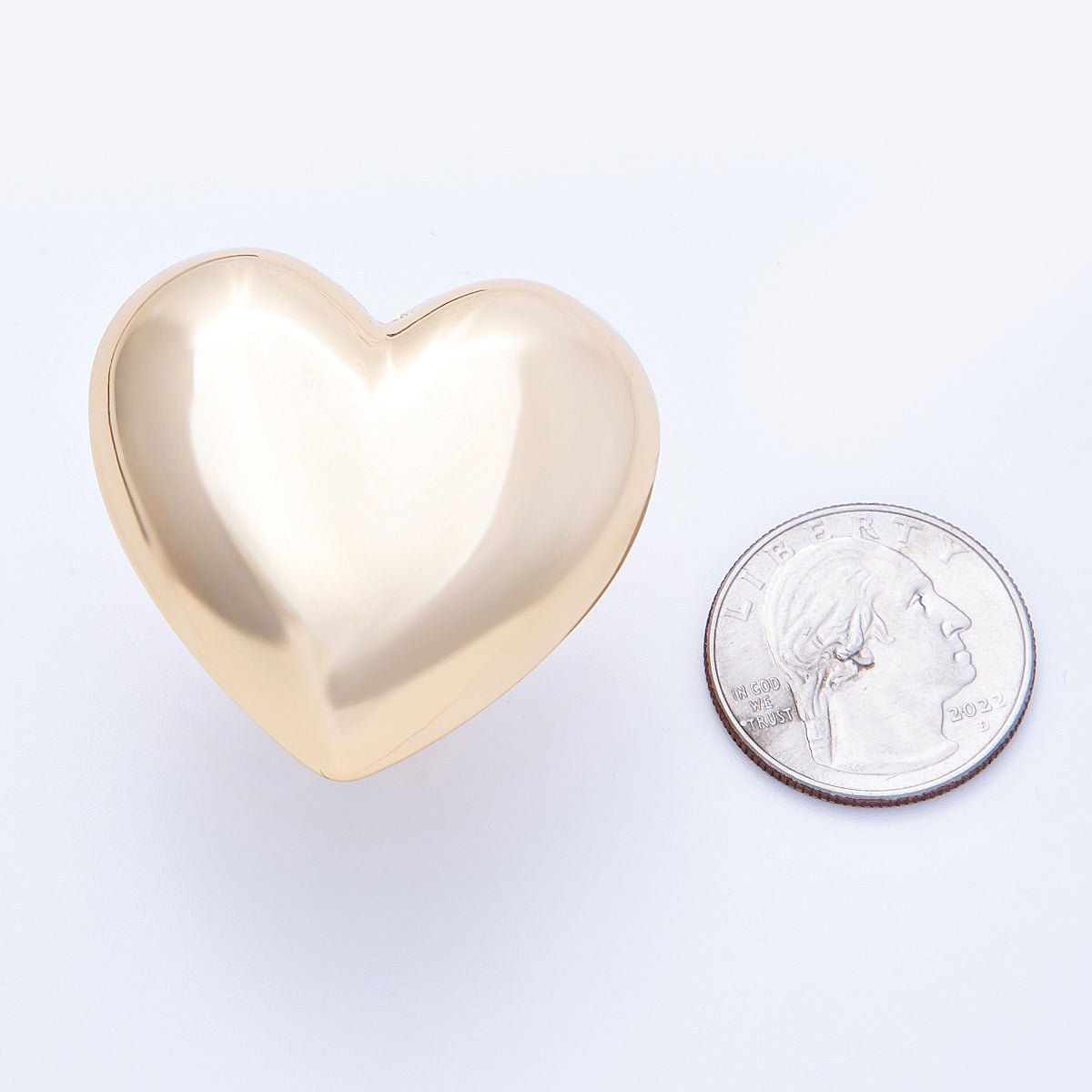 18K Gold Filled Chubby Sideways Minimalist Heart Statement Ring | Rings-00052