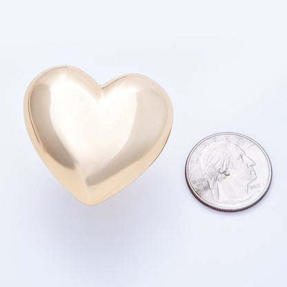 18K Gold Filled Chubby Sideways Minimalist Heart Statement Ring | Rings-00052