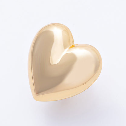 18K Gold Filled Chubby Sideways Minimalist Heart Statement Ring | Rings-00052