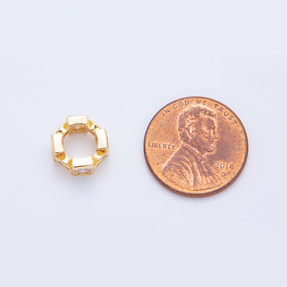 18K Gold Filled Clear CZ Baguette Marquise Geometric Bead Spacer | AF1043