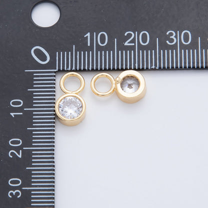 18K Gold Filled Clear CZ Bezel Add-On Drop Earring Charm | AF745