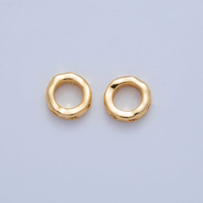 18K Gold Filled Clear, Green CZ Dotted Rondelle Wheel Spacer Beads | Beads-00135 Beads-00136
