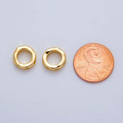 18K Gold Filled Clear, Green CZ Dotted Rondelle Wheel Spacer Beads | Beads-00135 Beads-00136