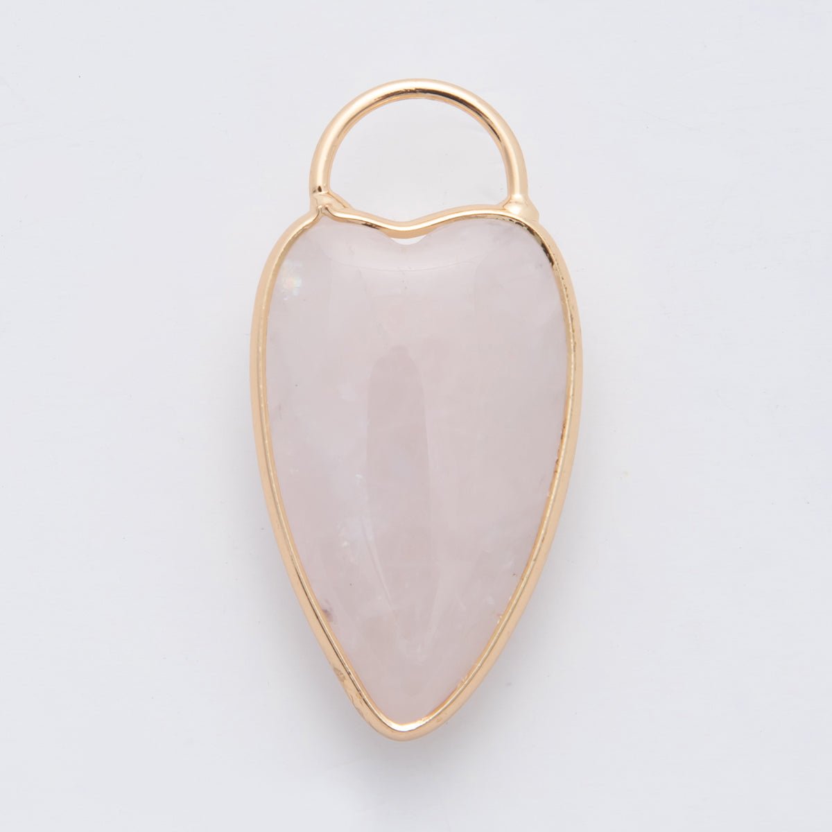 18K Gold Filled Clear Quartz, Grey Agate, Rose Quartz, Amethyst Heart Padlock Charm | X250 - X323