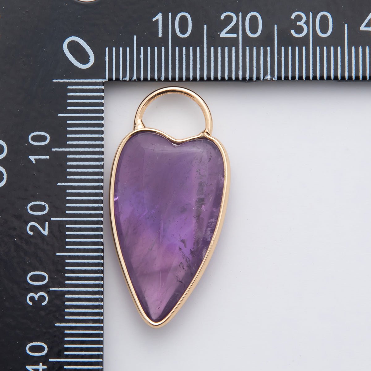 18K Gold Filled Clear Quartz, Grey Agate, Rose Quartz, Amethyst Heart Padlock Charm | X250 - X323