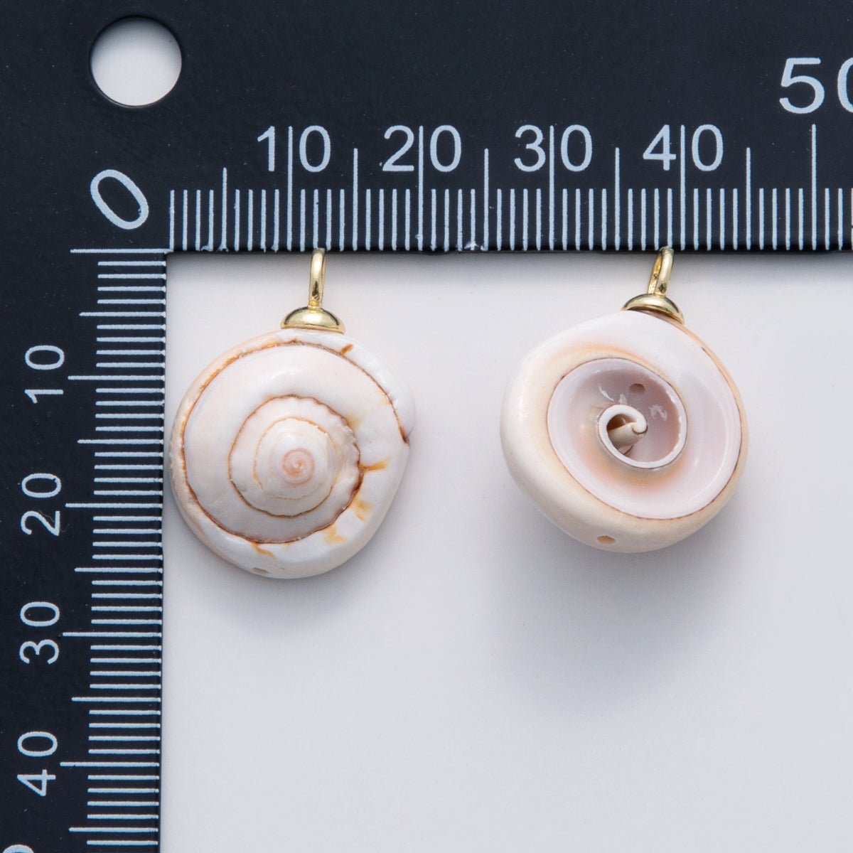 18K Gold Filled Cockle Sea Shell Ceramic Drop Pendant | X671