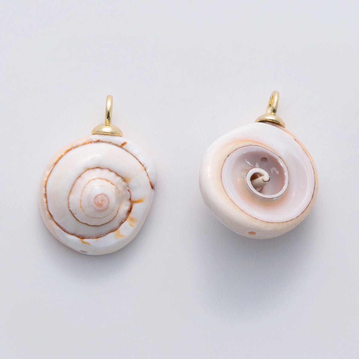 18K Gold Filled Cockle Sea Shell Ceramic Drop Pendant | X671