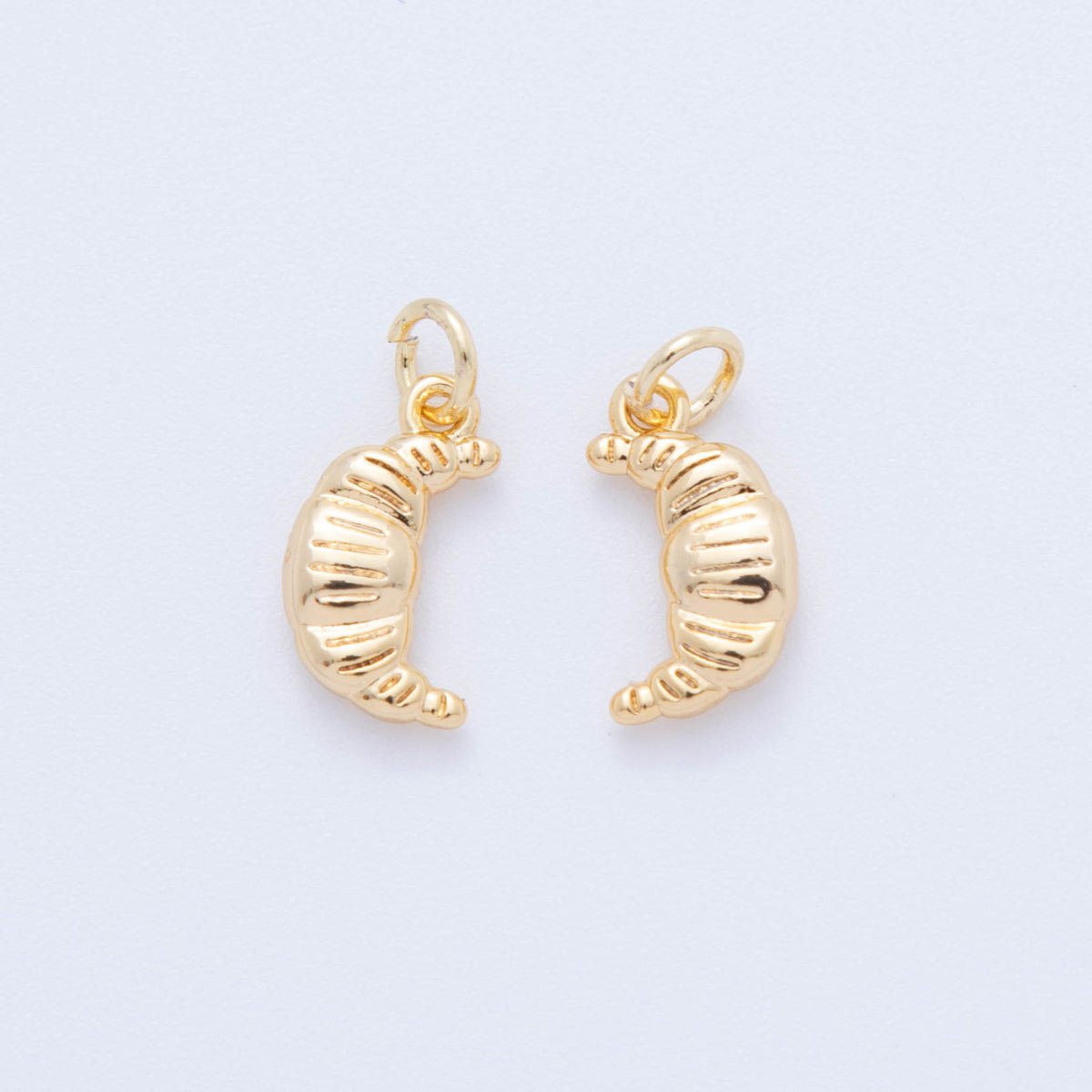 18K Gold Filled Croissant Minimalist Multidimensional 3D Charm | D035