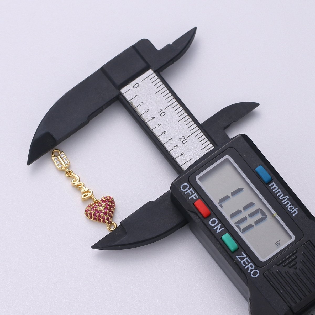 18k Gold Filled Cupids Arrow Charm Pendant, Micro Pave Heart Tip Spear Arrow Pendant Dangle Charm Connector Bracelet Earring Necklace Charm F-208