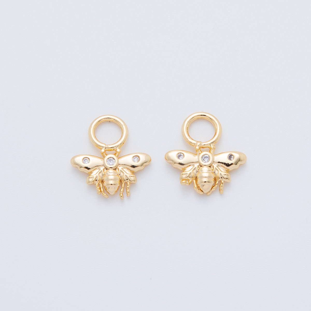 18K Gold Filled CZ Bumble Bee Insect Add-On Drop Earring Charm | AF752
