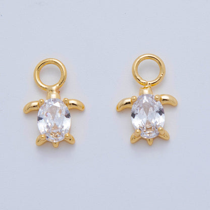 18K Gold Filled CZ Turtle Tortoise Add-On Drop Earring Charm | AF769