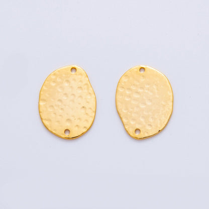 18K Gold Filled Dotted Abstract Oval Thin Charm Finding | Z1171