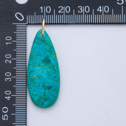 18K Gold Filled Dyed Turquoise Teardrop Gemstone Charm Pendant | AF1493 AF1494