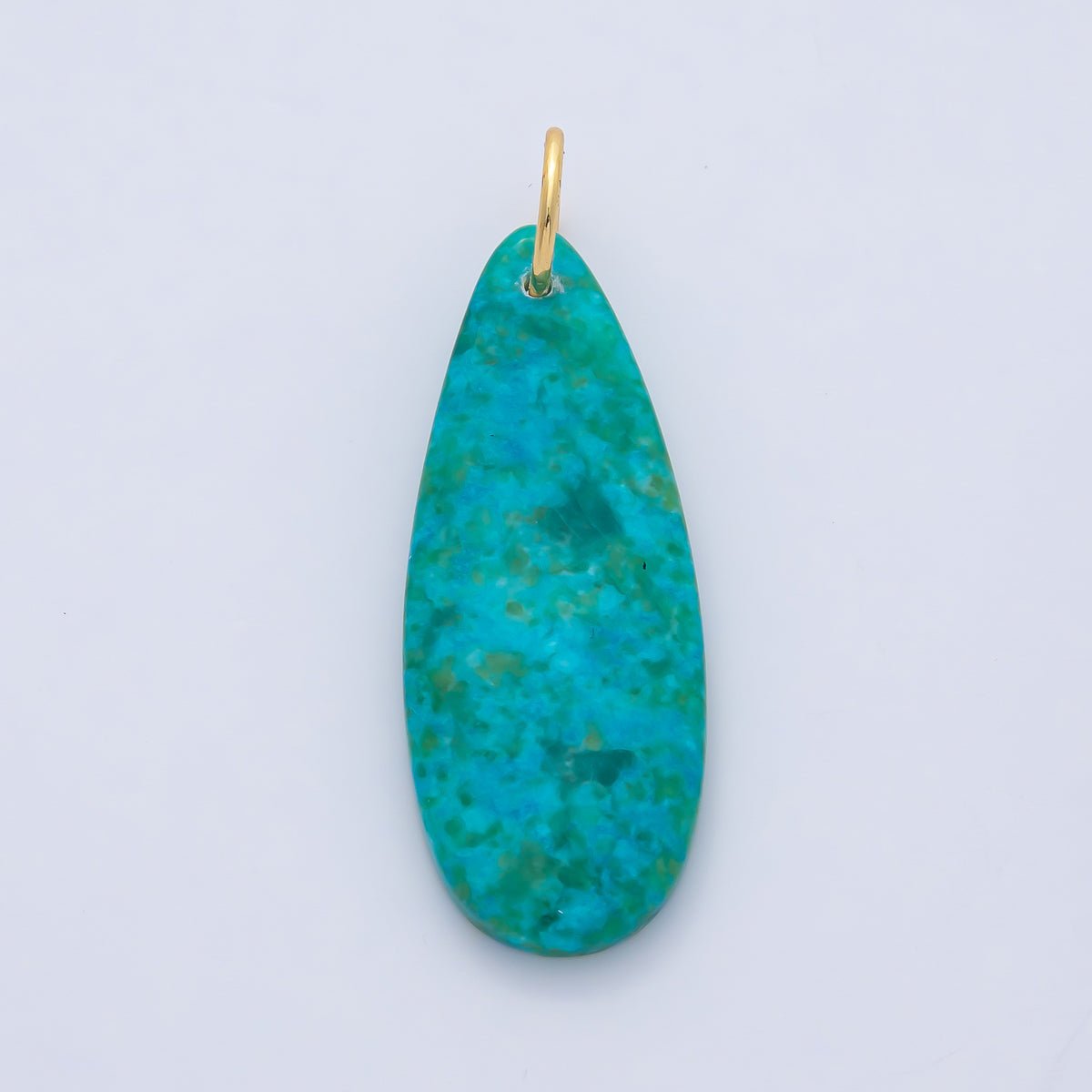 18K Gold Filled Dyed Turquoise Teardrop Gemstone Charm Pendant | AF1493 AF1494