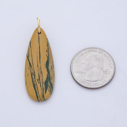 18K Gold Filled Dyed Turquoise Teardrop Gemstone Charm Pendant | AF1493 AF1494