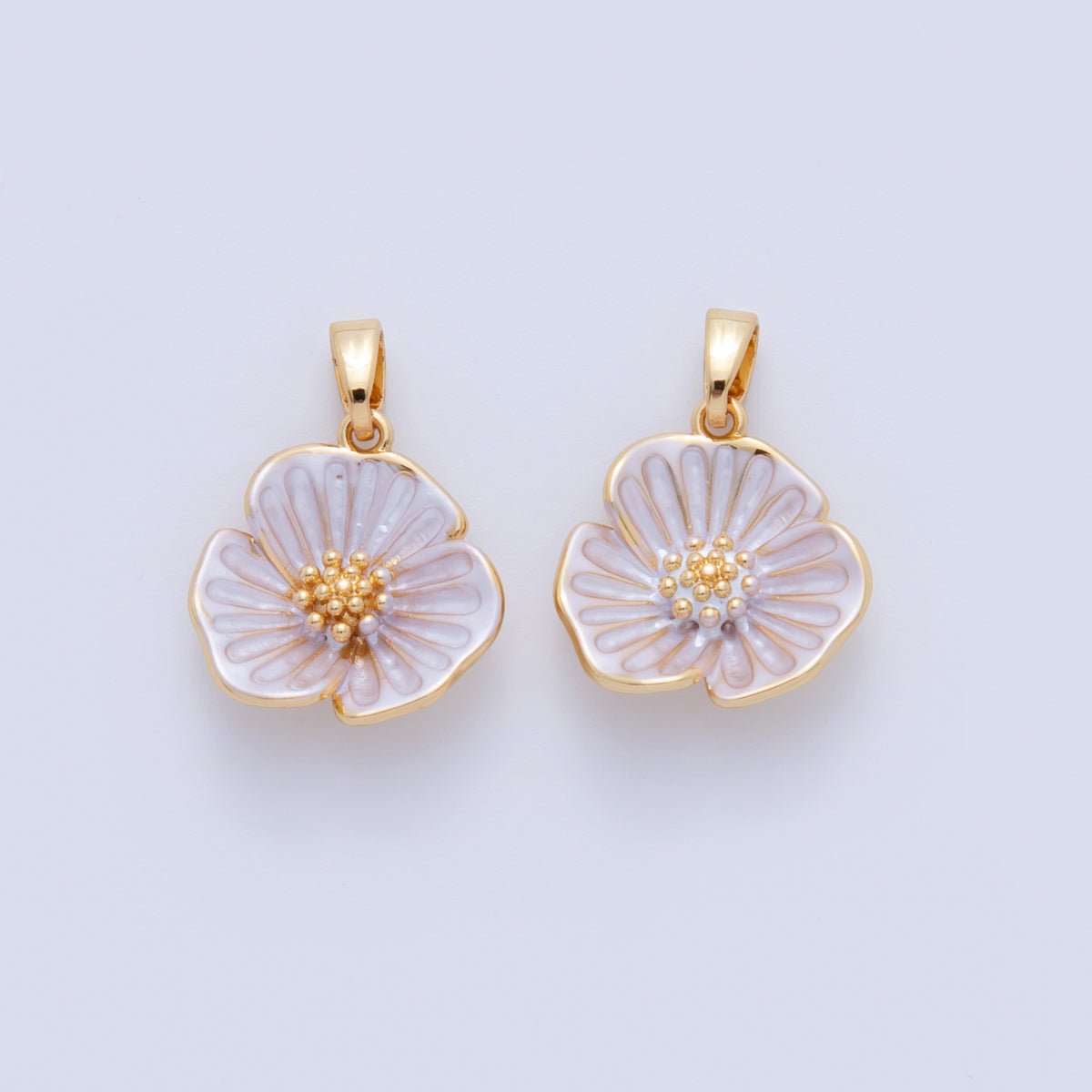 18K Gold Filled Enamel Flower Pendant | AH755