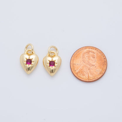 18K Gold Filled Fuchsia Celestial Star Heart Padlock Charm | AF710